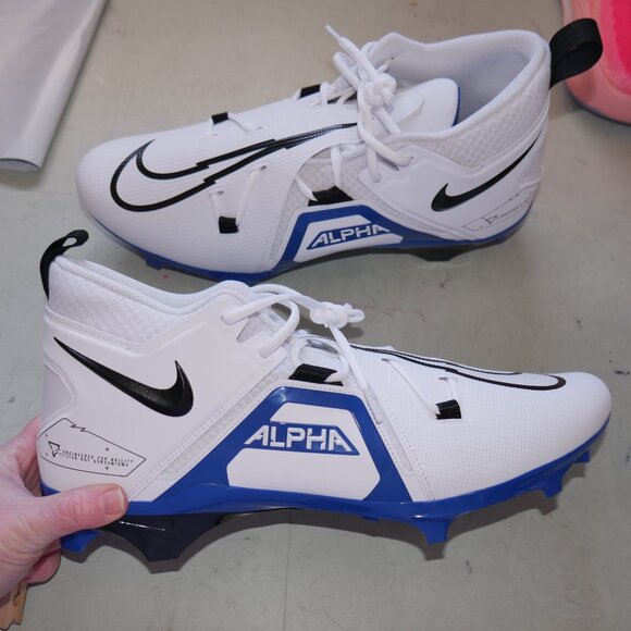 NEW Nike Alpha Menace Pro 3 Men\'s Football Cleats Size 16 Royal Blue/White main image 8